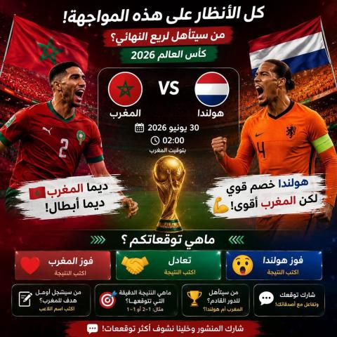 المغرب يراهن على تشكيلة متوازنة لعبور هولندا نحو الدور ثمن النهائي