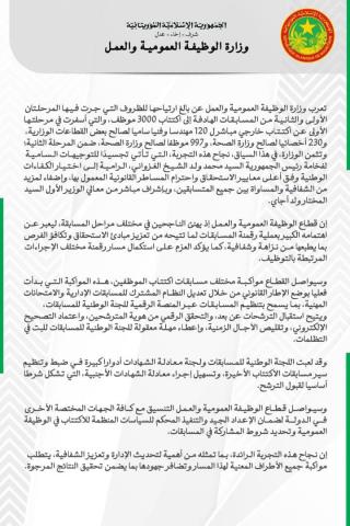 وزارة الوظيفة العمومية: نجاح مسابقات الاكتتاب يعزز مسار الإصلاح الإداري ويكرس مبادئ الشفافية والاستحقاق